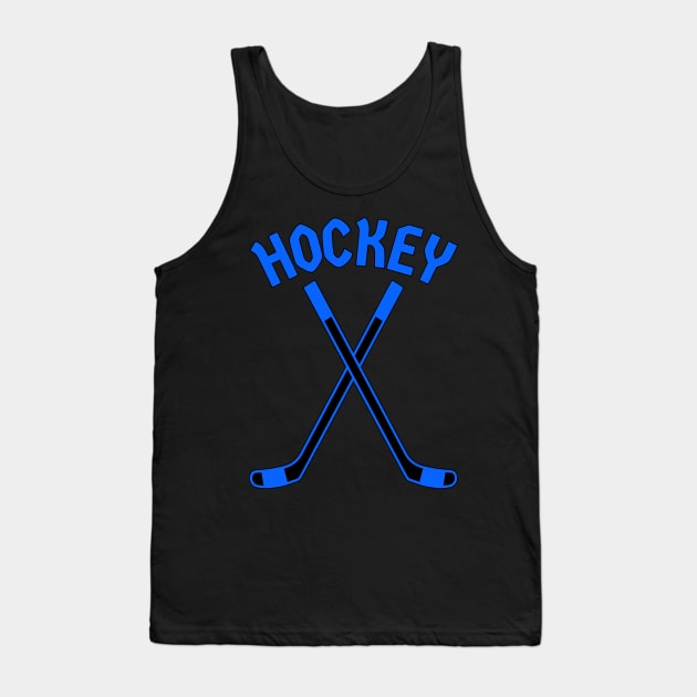 HOCKEY CROSSED STICKS LOGO Tank Top by HOCKEYBUBBLE